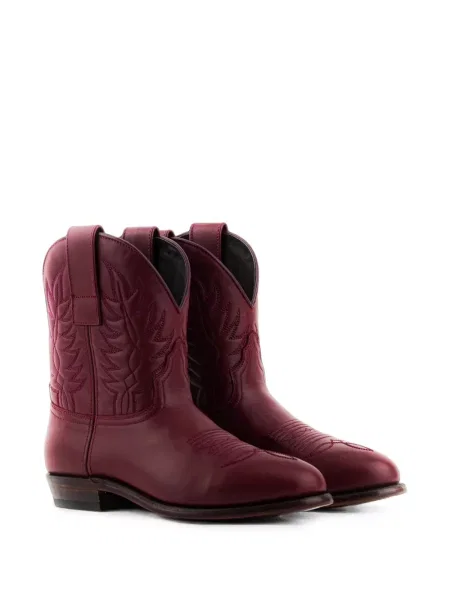 Botine Paul Warmer din piele roșu
