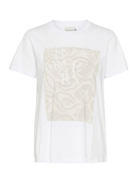 Kaffe Tricou bej alb