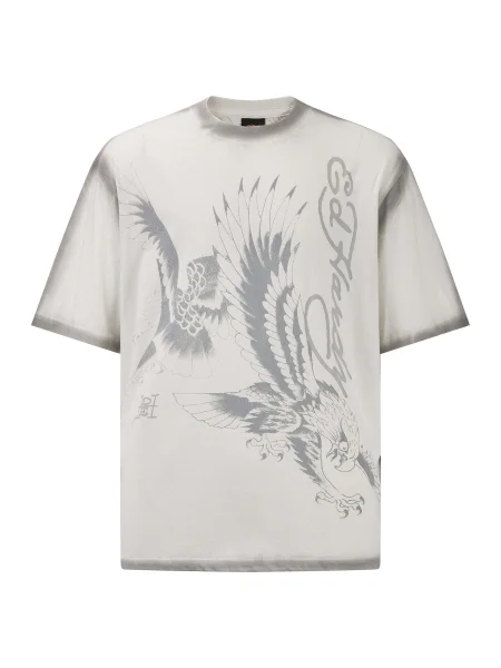 Ed Hardy Tricou gri deschis alb