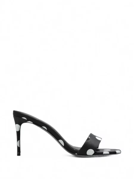 Sandale Black Suede Studio din piele de căprioară cu buline negru