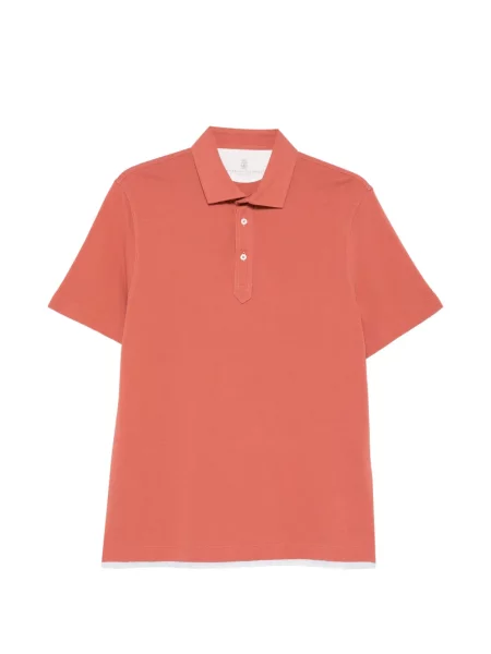 Tricou polo Brunello Cucinelli portocaliu