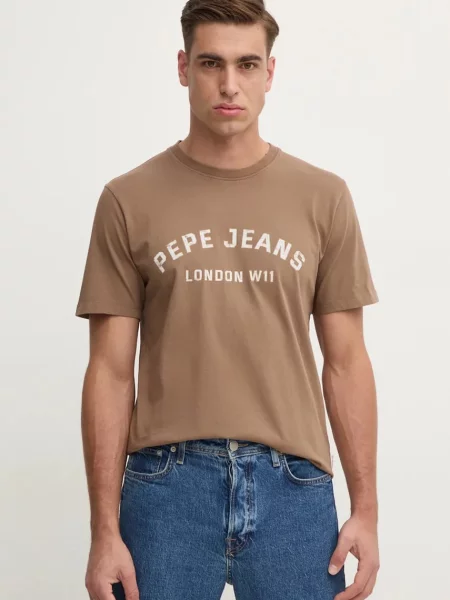 Pepe Jeans majica ALDRIDGE smeđa