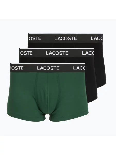 Boxeri pentru bărbați Lacoste 3 pack black/green negru