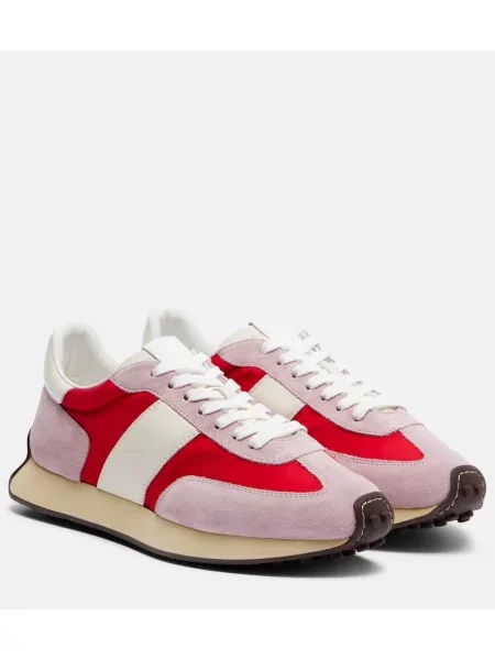 Sneakerși Tod's din piele de căprioară roz