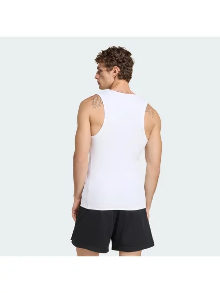 Prążkowana koszulka bez rękawów PrimeLift Essentials Workout biała