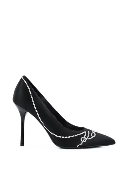 Pantofi cu toc Karl Lagerfeld cu perle negru