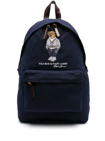 Portofel Polo Ralph Lauren din poplin cu imagine în carouri albastru