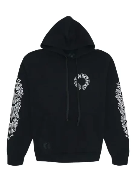 Hanorac cu glugă Chrome Hearts cu model floral negru