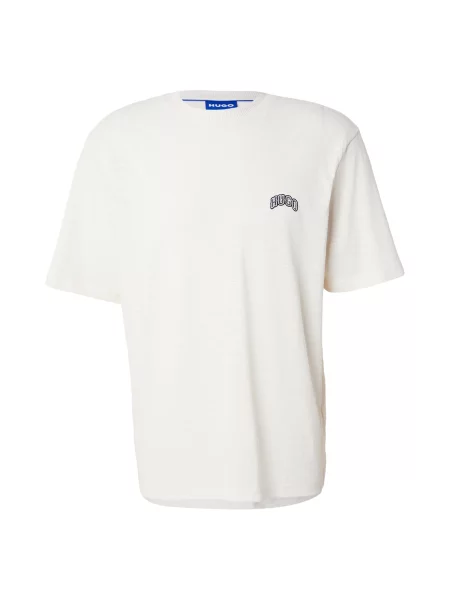 HUGO Tricou Nowboi' alb