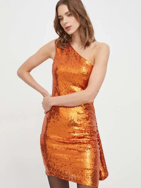 Silvian Heach rochie mini drept portocaliu