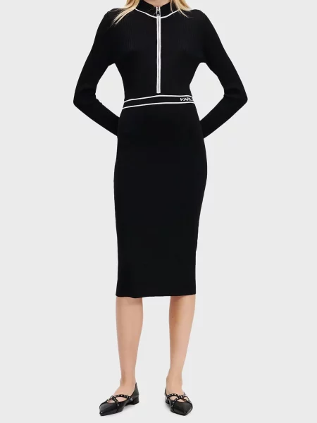 Трикотажна костюмна сукня Karl Lagerfeld чорна