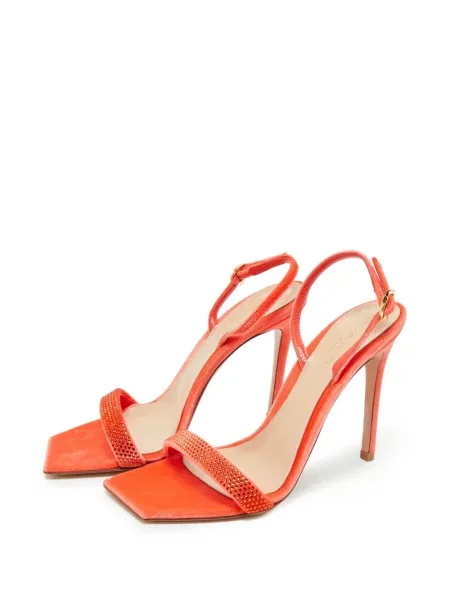 Sandale Gianvito Rossi de catifea slingback portocaliu