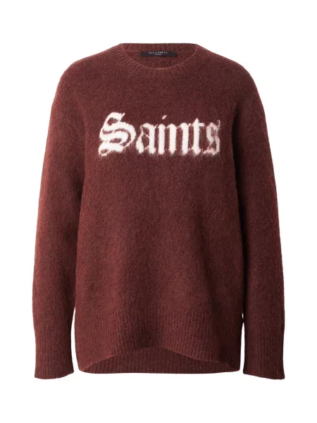 AllSaints Pulover castaniu alb