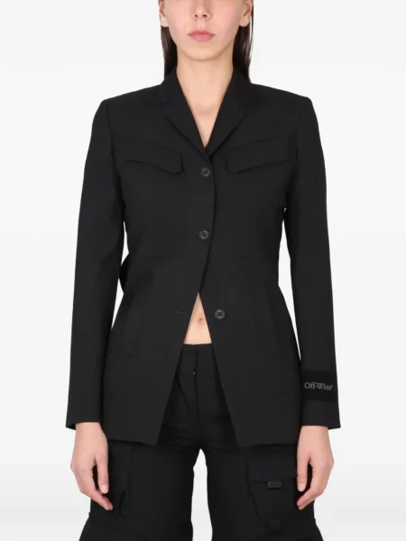 Sacou Off-white cu autograf alb