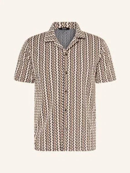 Reiss Úpletová Košile Vallata Slim Fit 14 tobacco brown hnědá