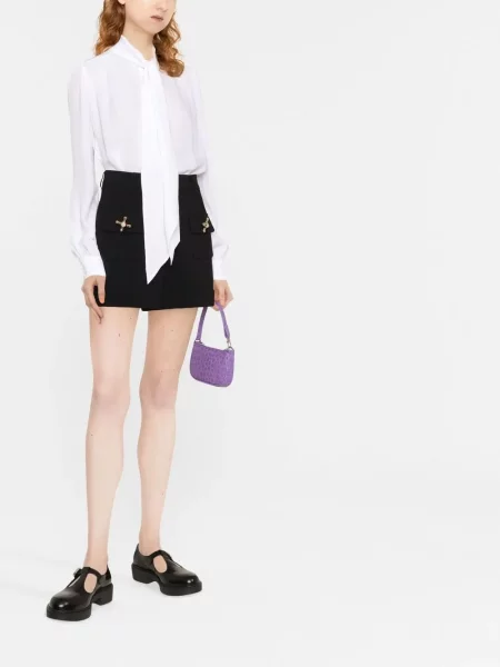 Bluză Moschino cu funde de mătase alb