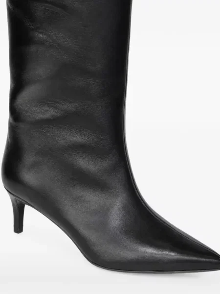 Botine Philipp Plein din piele cu toc jos negru