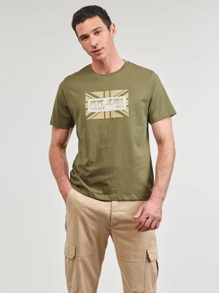 Tričko Pepe Jeans khaki