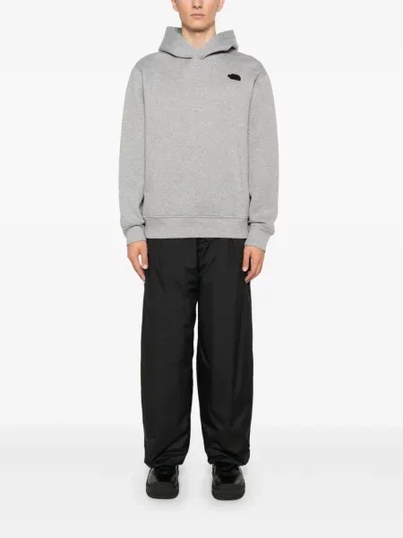 Hanorac cu glugă The North Face cu autograf gri