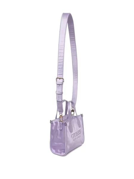 Geantă shopper Guess cu broderie violet