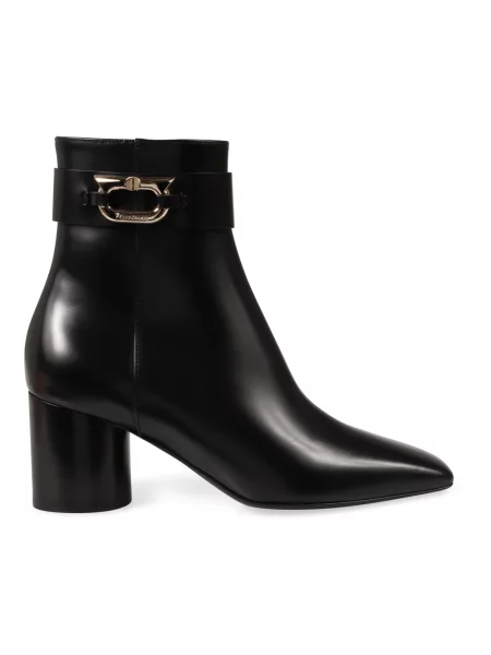 Botki Ferragamo skórzane czarne
