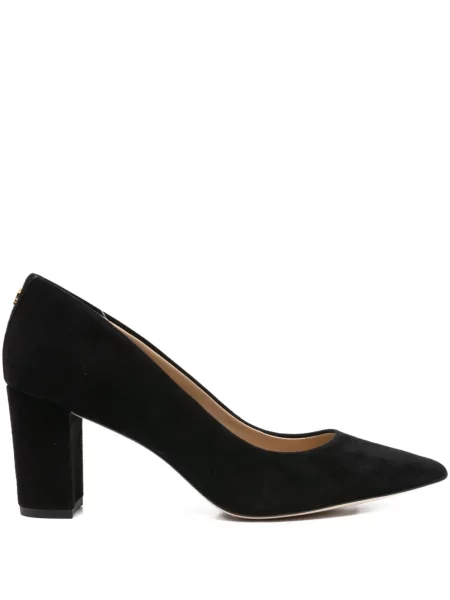 Pantofi cu toc Lauren Ralph Lauren din piele de căprioară negru
