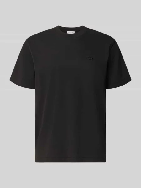 T-shirt o kroju regular fit z czystej bawełny Lacoste czarna