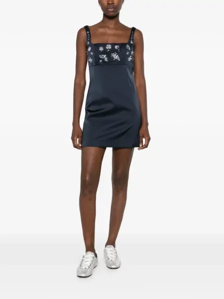 Rochie mini Maje din satin albastru