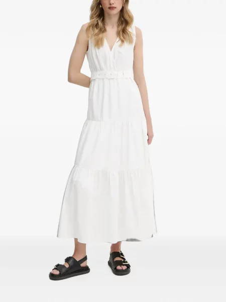 Cu centură rochie midi Morgan alb