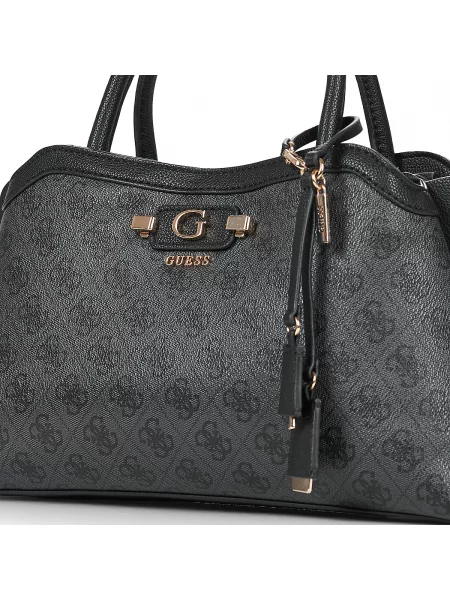 Crossbody kabelka Guess s autogramom sivá