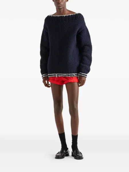 Pás šortky cargo Prada červené