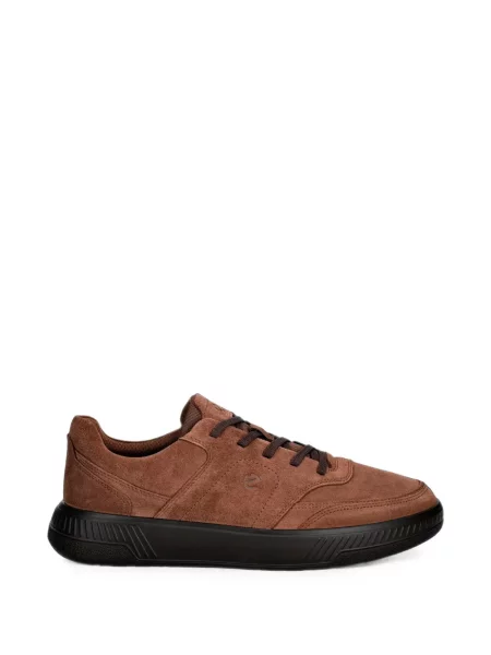 Sneakerși Ecco din piele de căprioară cu autograf maro