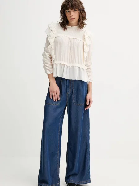 Блузка MUNTHE CRISP однотонна бежевий