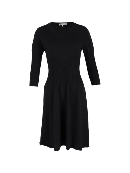 Rochie midi Max Mara cu decolteu în V până la genunchi de costum negru