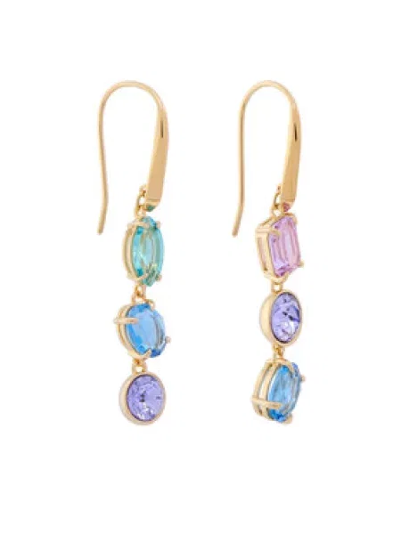 Swarovski Naušnice Gema Zlatna plava