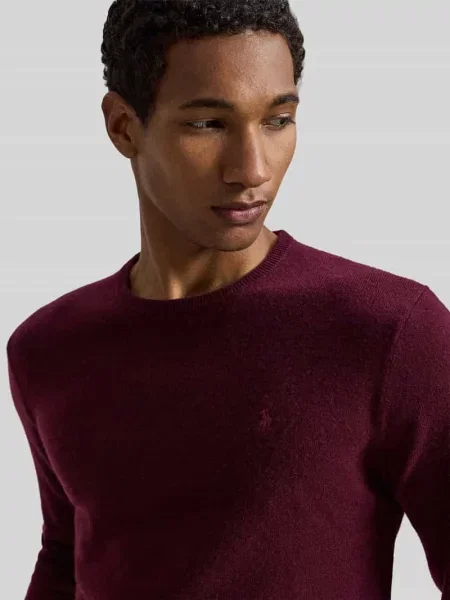 Polo Ralph Lauren Swetry Mężczyzna L Wełna Sweter z wełny Merino czerwony