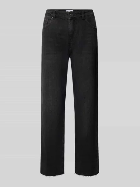 Jeansy o kroju straight fit z mieszanki bawełny Review czarne