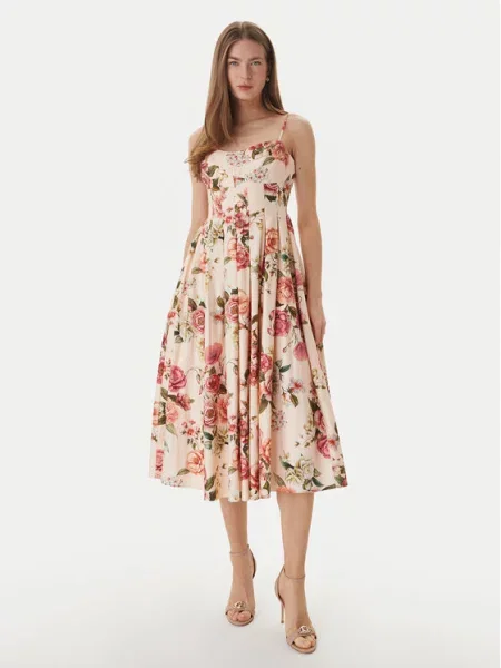 Guess Cocktail obleka Roza bež