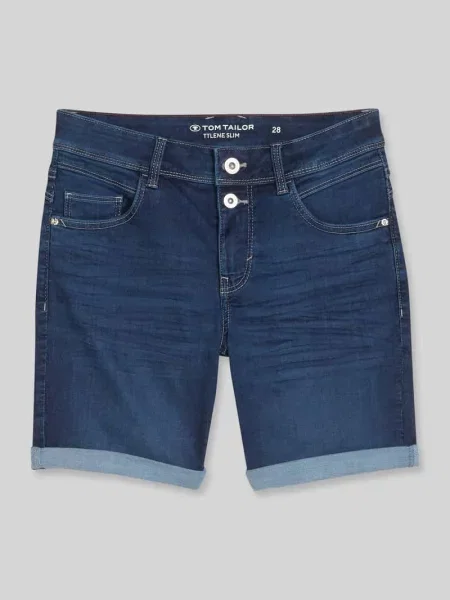 Szorty jeansowe o kroju regular fit z detalem z guzikiem Tom Tailor