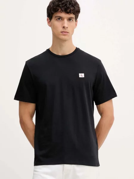 Тениска Calvin Klein Jeans 2 броя с изчистен дизайн черно