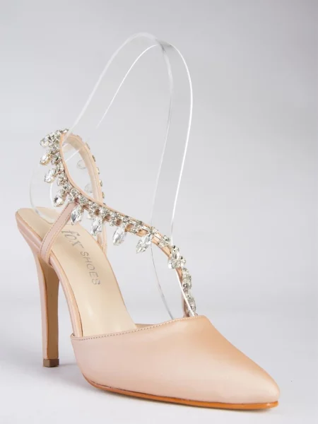 Satenska večernja haljina Fox Shoes kamenje