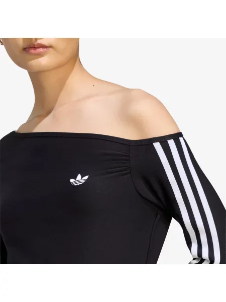 Тениска adidas One Shoulder Asymmetric Long-Sleeve Top Black S черно