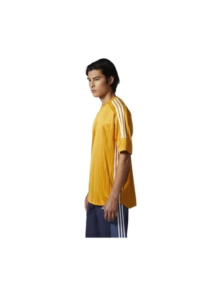 Pruhované žakárové tričko Adidas žltá