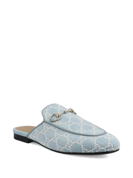 Papuci de casă Gucci cu perle albastru
