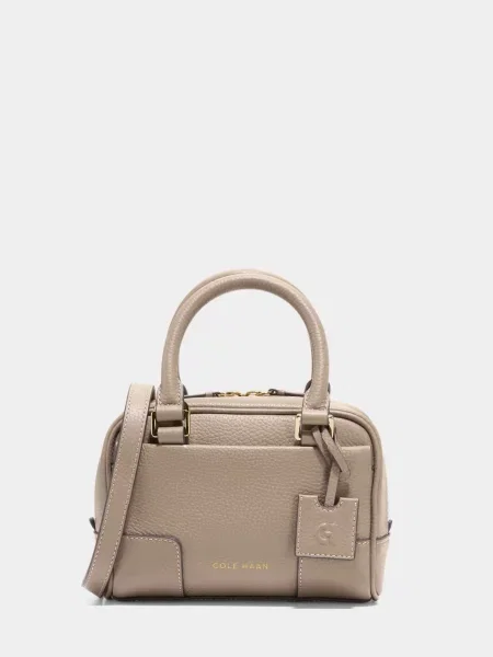 Кожаная сумка Cole Haan бежевая