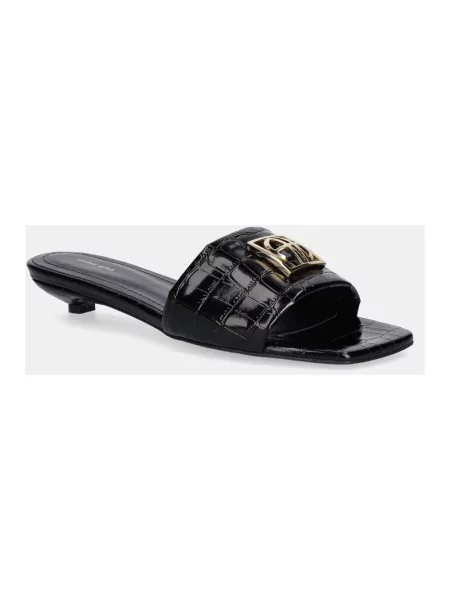 Anine Bing klapki skórzane Ria Sandals Monogram na małym czarny