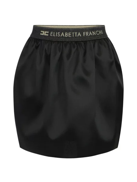Fusta mini Elisabetta Franchi de mătase negru