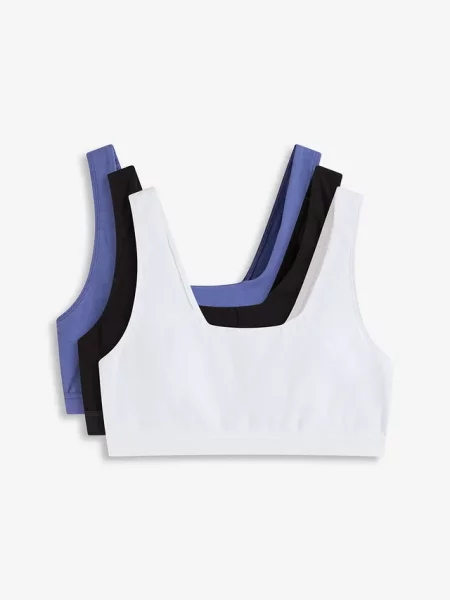 Biustonosz bustier z bawełną organiczną 3 szt. czarny