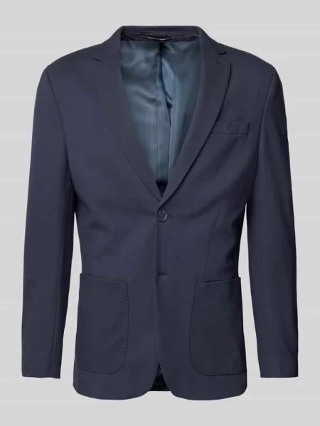 Marynarka o kroju slim fit z kołnierzem z połami model ‘DELON’ Selected Homme granatowa