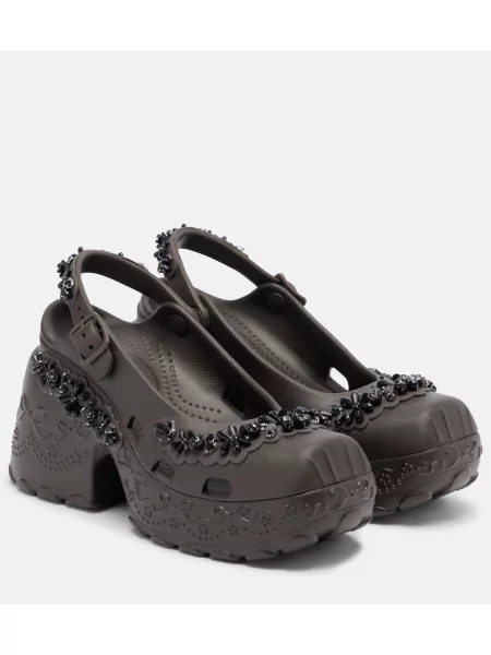 Pantofi cu toc Simone Rocha slingback maro